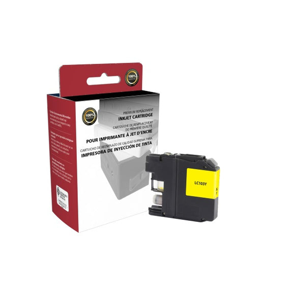 Clover Imaging Group 118069 Remanufactured High Yield Yellow Ink Cartridge (Alternative for Brother LC103Y) (600 Yield)