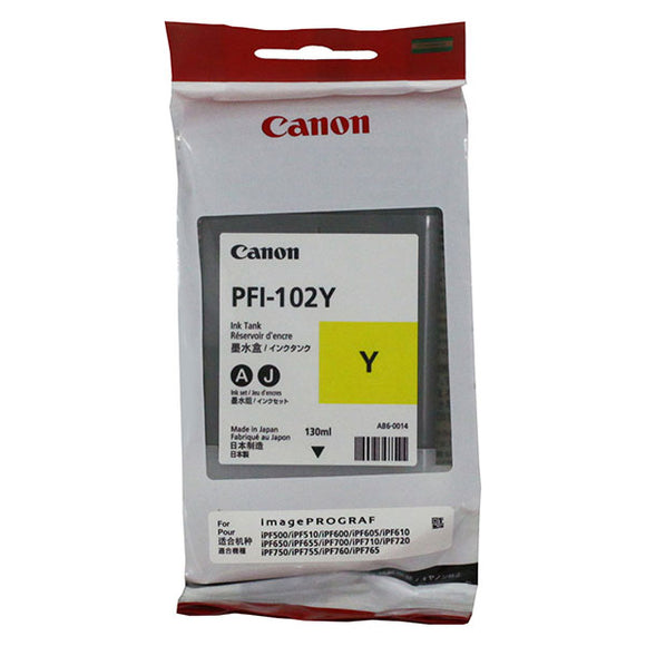 Canon 0898B001AA (PFI-102Y) Yellow Ink Tank (130 ml)
