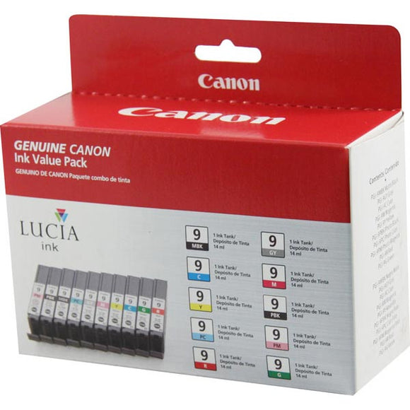 Canon 1033B005 (PGI-9) Color Ink Combo Pack (Includes 1 Each of OEM# 1033B002 1034B002 1035B002 1036B002 1037B002 1038B002 1039B002 1040B002 1041B002 1042B002)