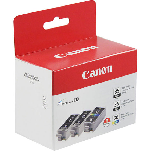 Canon 1509B007 (PGI-35/CLI-36) Black/Color Ink Combo Pack (Includes 2 of OEM# 1509B002 1 of OEM# 1511B002)