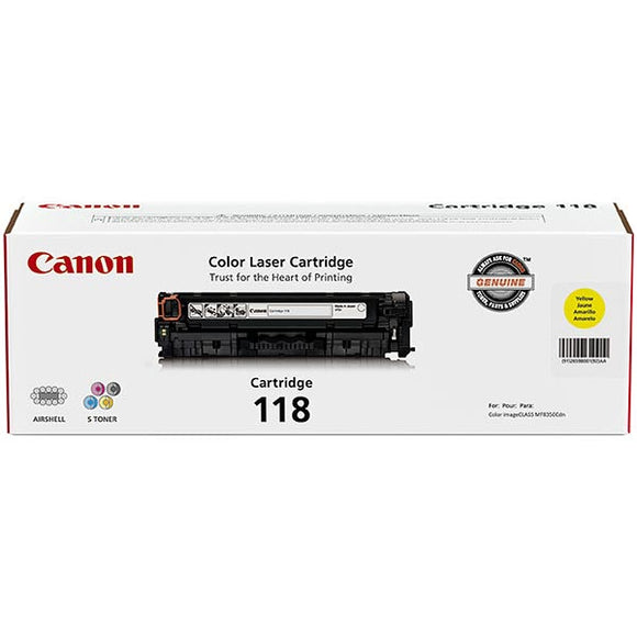 Canon 2659B001AA (CRG-118Y) Yellow Toner Cartridge (2,900 Yield) - Technology Inks Pro, LLC.