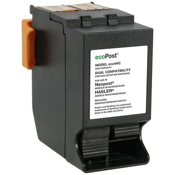 ecoPost ECO4HC Remanufactured Red Postage Meter Ink Cartridge (Alternative for NeoPost ISINK4HC IMINK4HC 4145711Y) (19,500 Yield)