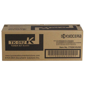 Kyocera TK-592K Black Toner Cartridge Includes Waste Toner Bottle (7,000 Yield)