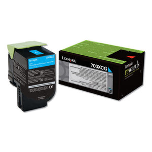 Lexmark 70C0XCG (700XCG) Extra High Yield Cyan Return Program Toner Cartridge for US Government (4,000 Yield) (TAA Compliant Version of 70C1XC0)