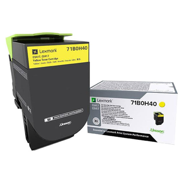 Lexmark 71B0H40 Yellow High Yield Toner Cartridge (3,500 Yield)