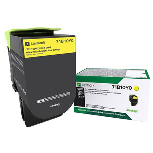 Lexmark 71B10Y0 Yellow Return Program Toner Cartridge (2,300 Yield)