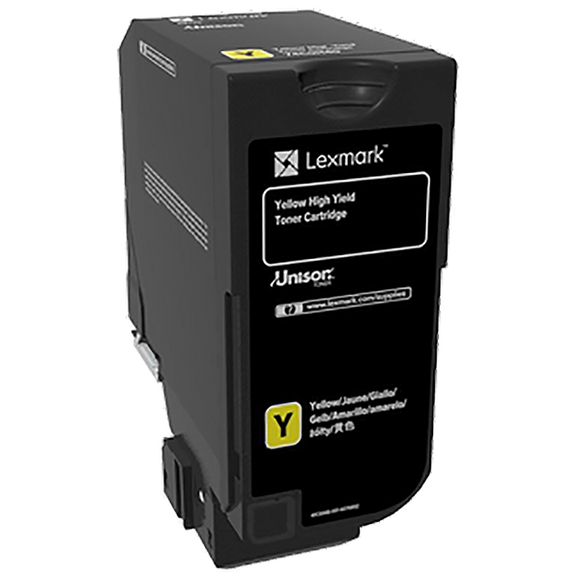 Lexmark 74C0H40 High Yield Yellow Toner Cartridge (12,000 Yield)