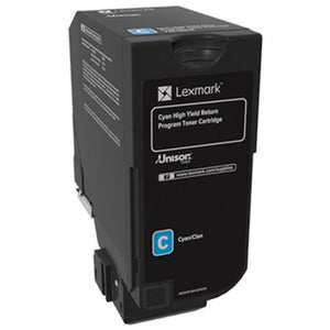 Lexmark 74C0HCG High Yield Cyan Return Program Toner Cartridge for US Government (12,000 Yield) (TAA Compliant Version of 74C1HC0)