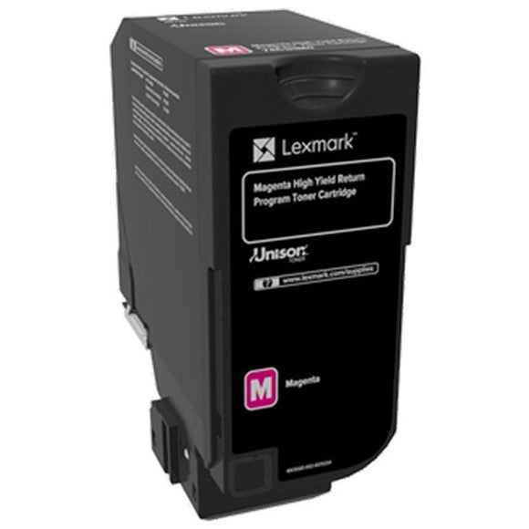 Lexmark 74C0HMG High Yield Magenta Return Program Toner Cartridge for US Government (12,000 Yield) (TAA Compliant Version of 74C1HM0)