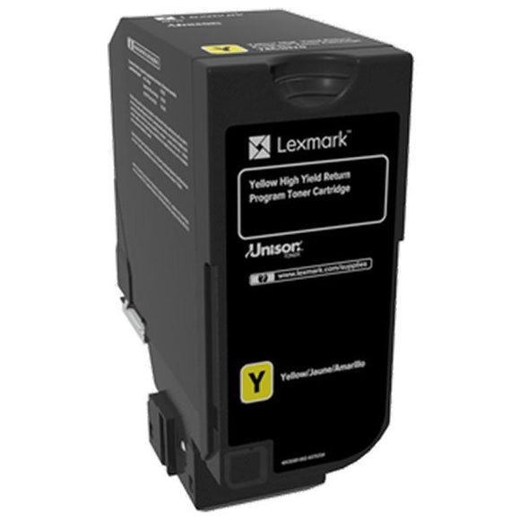 Lexmark 74C0HYG High Yield Yellow Return Program Toner Cartridge for US Government (12,000 Yield) (TAA Compliant Version of 74C1HY0)