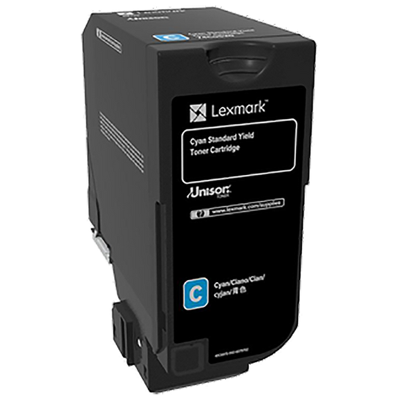 Lexmark 74C0S20 Cyan Toner Cartridge (7,000 Yield)