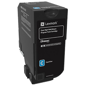 Lexmark 74C1HC0 High Yield Cyan Return Program Toner Cartridge (12,000 Yield)