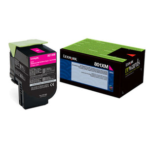 Lexmark 80C0XMG Extra High Yield Magenta Return Program Toner Cartridge for US Government (4,000 Yield) (TAA Compliant Version of 80C1XM0)