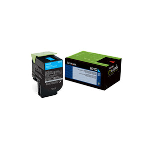 Lexmark 80C10C0 (801C) Cyan Return Program Toner Cartridge (1,000 Yield)