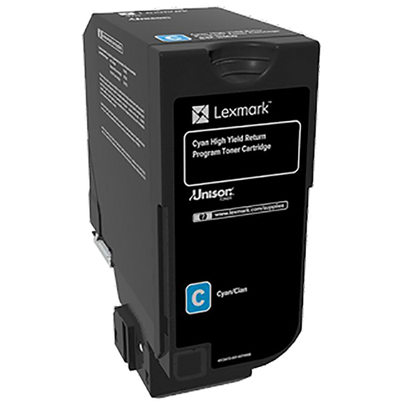 Lexmark 84C1HC0 High Yield Cyan Return Program Toner Cartridge (16,000 Yield)