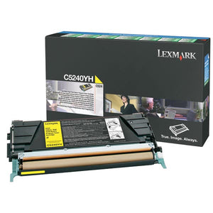 Lexmark C5240YH High Yield Yellow Return Program Toner Cartridge (5,000 Yield)