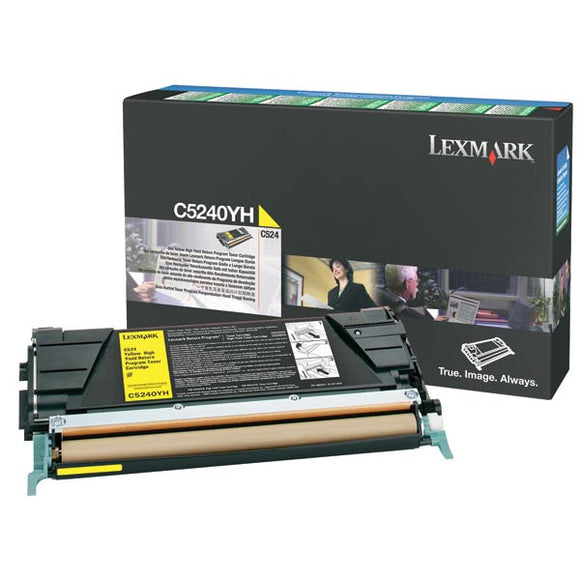 Lexmark C5240YH High Yield Yellow Return Program Toner Cartridge (5,000 Yield)
