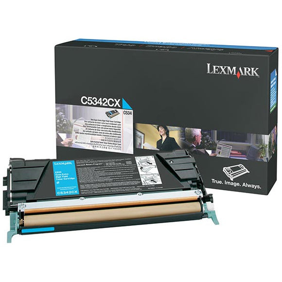 Lexmark C5342CX Extra High Yield Cyan Toner Cartridge (7,000 Yield) (For Use in Model C534)