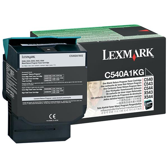 Lexmark C540A4KG Black Return Program Toner Cartridge for US Government (1,000 Yield) (TAA Compliant Version of C540A1KG)