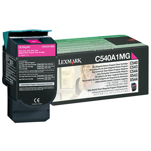 Lexmark C540A4MG Magenta Return Program Toner Cartridge for US Government (1,000 Yield) (TAA Compliant Version of C540A1MG)