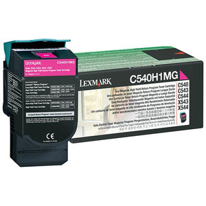 Lexmark C540H1MG High Yield Magenta Return Program Toner Cartridge (2,000 Yield)