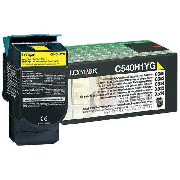 Lexmark C540H1YG High Yield Yellow Return Program Toner Cartridge (2,000 Yield)