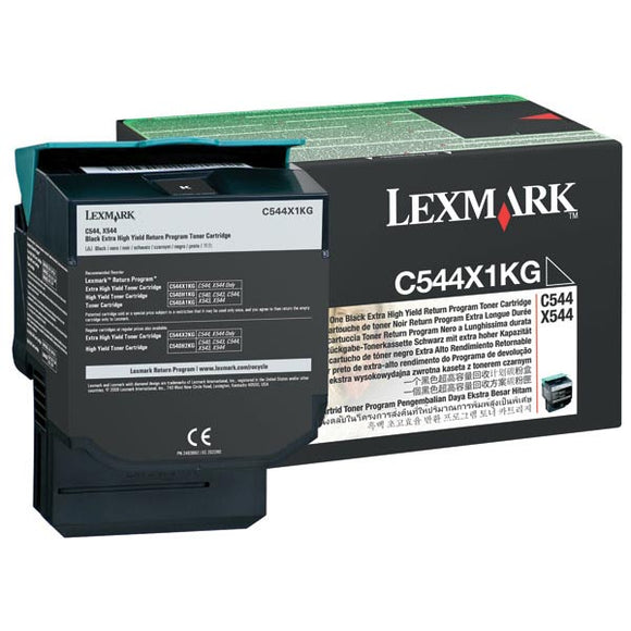 Lexmark C544X1KG Extra High Yield Black Return Program Toner Cartridge (6,000 Yield)