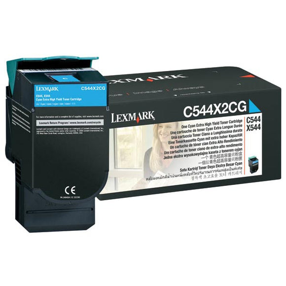 Lexmark C544X2CG Extra High Yield Cyan Toner Cartridge (4,000 Yield)