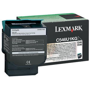 Lexmark C546U1KG Extra High Yield Black Return Program Toner Cartridge (8,000 Yield)