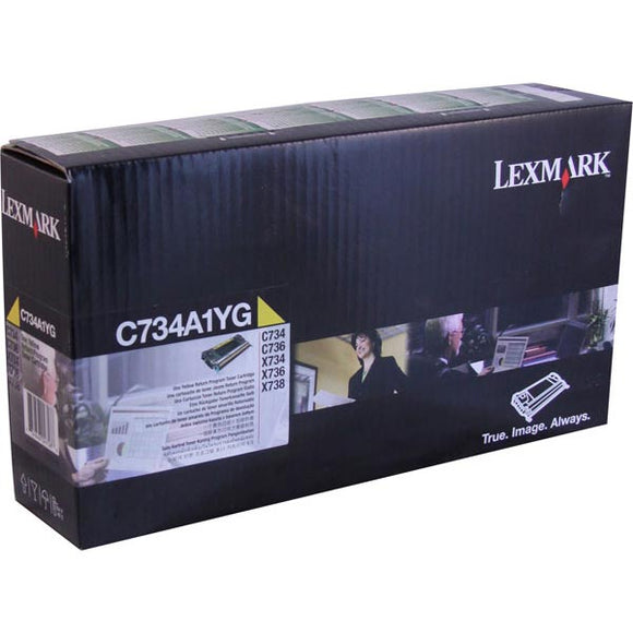 Lexmark C734A1YG Yellow Return Program Toner Cartridge (6,000 Yield)