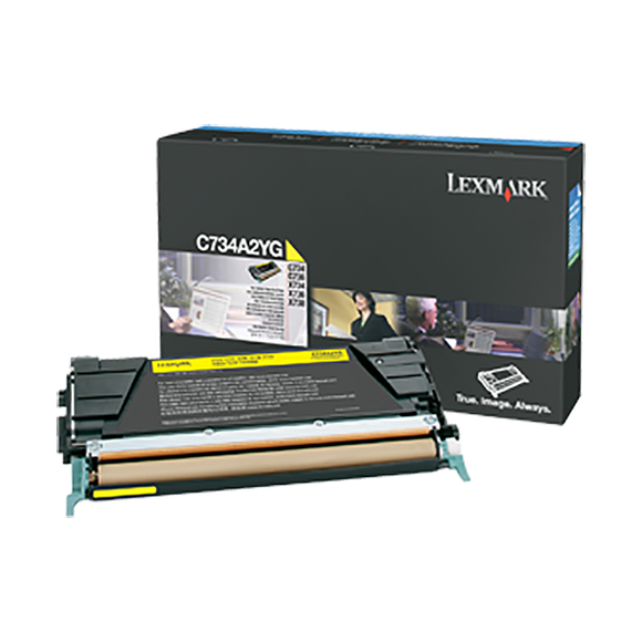 Lexmark C734A2YG Yellow Toner Cartridge (6,000 Yield)