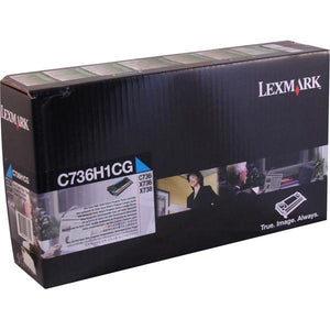 Lexmark C736H1CG High Yield Cyan Return Program Toner Cartridge (10,000 Yield)