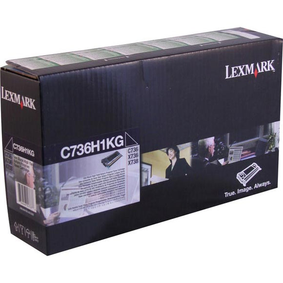 Lexmark C736H1KG High Yield Black Return Program Toner Cartridge (12,000 Yield)