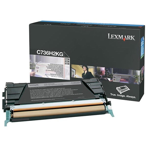 Lexmark C736H2KG High Yield Black Toner Cartridge (12,000 Yield)