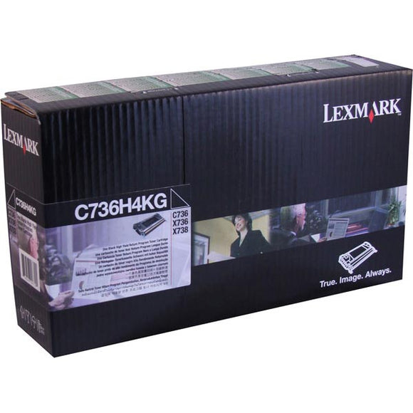 Lexmark C736H4KG High Yield Black Return Program Toner Cartridge for US Government (12,000 Yield) (TAA Compliant Version of C736H1KG)