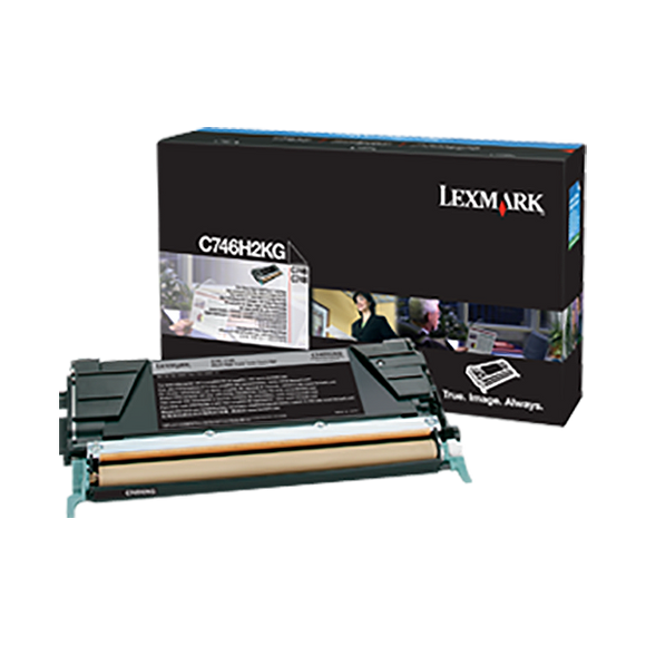 Lexmark C746H2KG High Yield Black Toner Cartridge (12,000 Yield) (For Use in Model C746/C748)