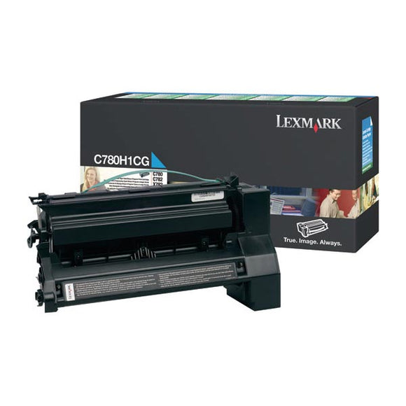 Lexmark C780H1CG High Yield Cyan Return Program Toner Cartridge (10,000 Yield)