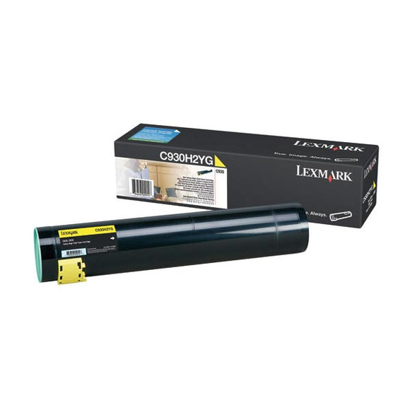 Lexmark C930H2YG High Yield Yellow Toner Cartridge (24,000 Yield)