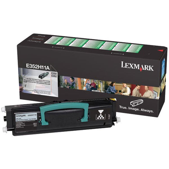Lexmark E352H11A High Yield Return Program Toner Cartridge (9,000 Yield)
