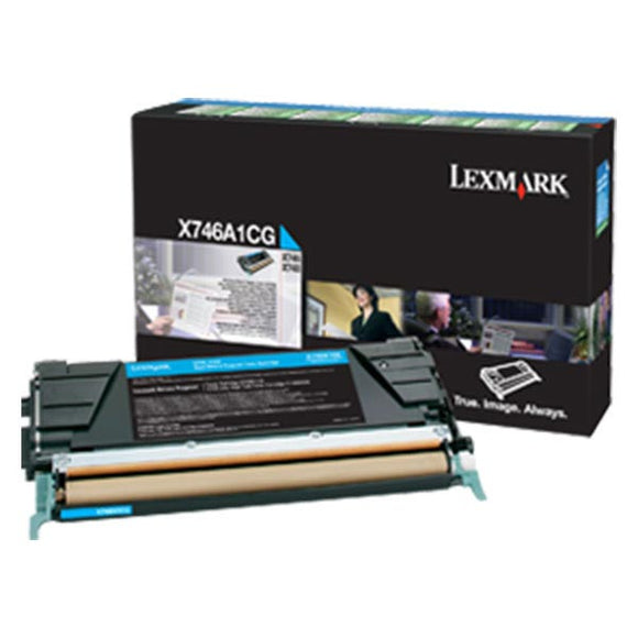 Lexmark X746A1CG Cyan Return Program Toner Cartridge (7,000 Yield)