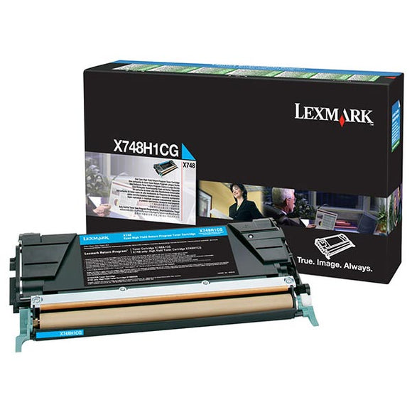 Lexmark X748H1CG High Yield Cyan Return Program Toner Cartridge (10,000 Yield)