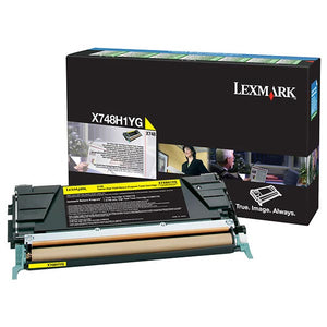 Lexmark X748H1YG High Yield Yellow Return Program Toner Cartridge (10,000 Yield)