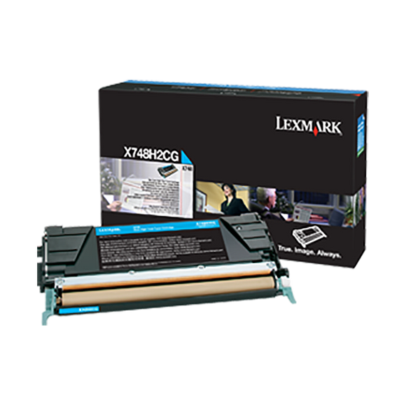 Lexmark X748H2CG High Yield Cyan Toner Cartridge (10,000 Yield) (For Use in Model X748)