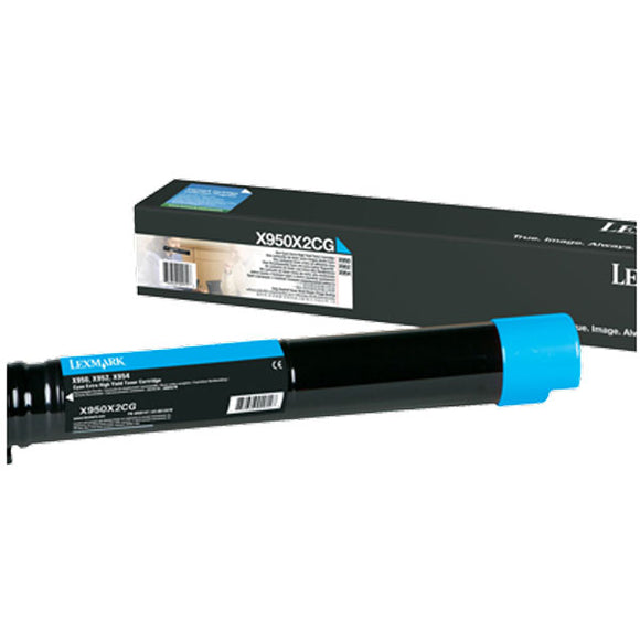 Lexmark X950X2CG High Yield Cyan Toner Cartridge (22,000 Yield)