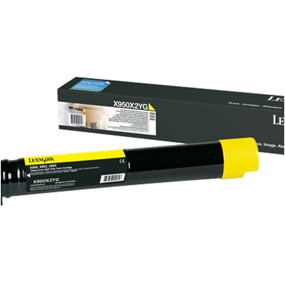Lexmark X950X2YG High Yield Yellow Toner Cartridge (22,000 Yield)