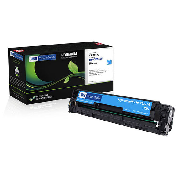 MSE MSE022120114 Remanufactured Cyan Toner Cartridge (Alternative for HP CE321A 128A) (1,300 Yield)