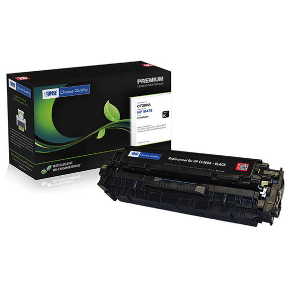 MSE MSE022138014 Remanufactured Black Toner Cartridge (Alternative for HP CF380A 312A) (2,400 Yield)