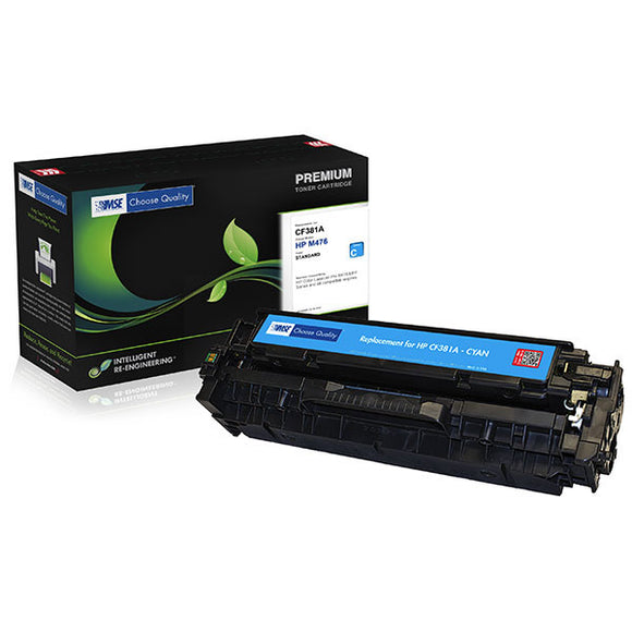 MSE MSE022138114 Remanufactured Cyan Toner Cartridge (Alternative for HP CF381A 312A) (2,700 Yield)