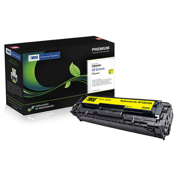 MSE MSE022154214 Remanufactured Yellow Toner Cartridge (Alternative for HP CB542A 125A) (1,400 Yield)