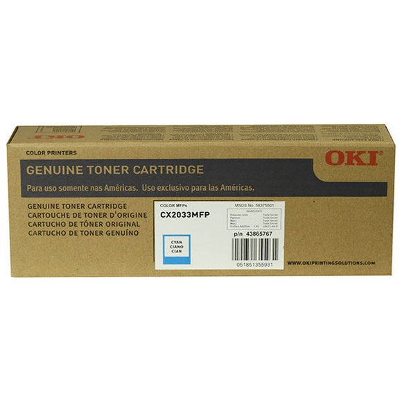 Oki 43865767 OKI Cyan Toner Cartridge (6,000 Yield) (Type C11)
